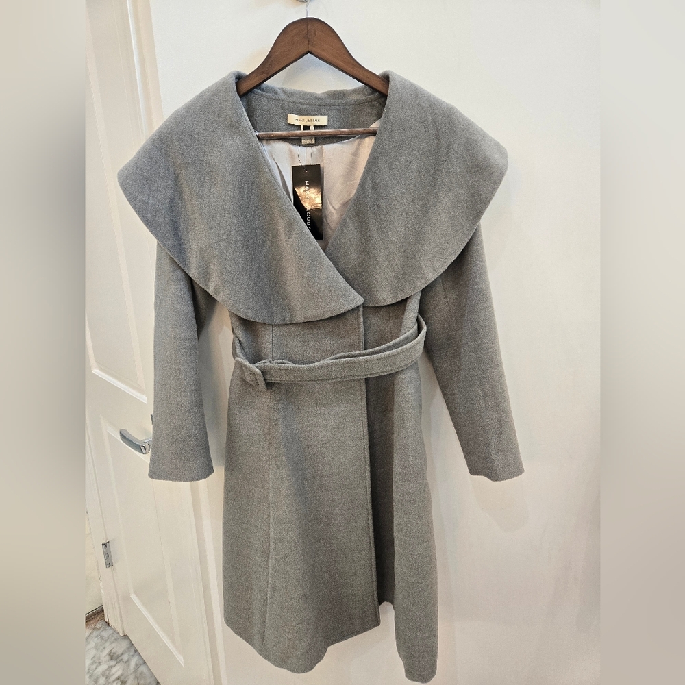 NWT.  Marc Jacobs Gray Wool Blend Coat with Belt